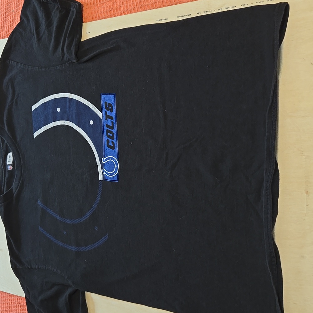 S3 NFL Team Apparel Indianapolis Colts Womens Cotton Tee Size Lg Black Blue